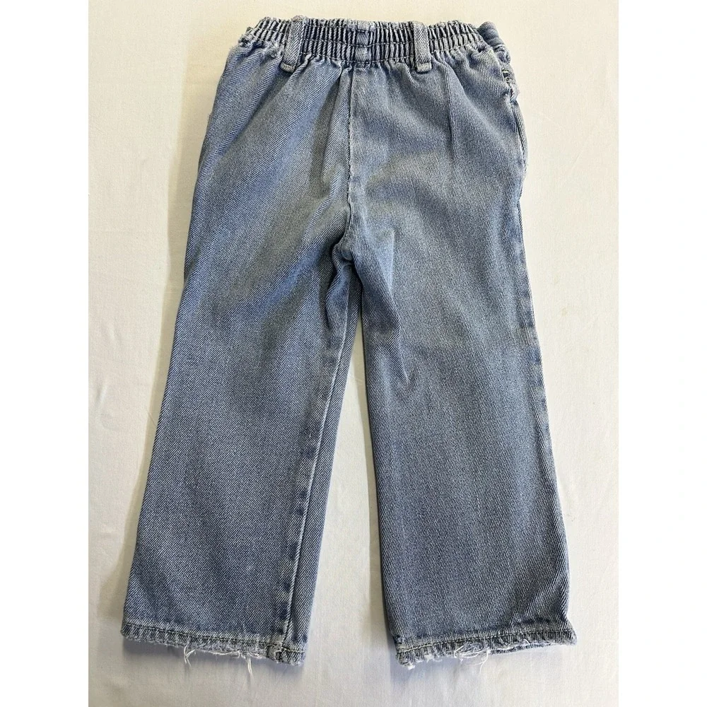 Vintage Blues In Motion 3T Light Wash Denim Jeans Toddler Elastic Back Waist 90s